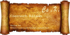 Csernoch Kálmán névjegykártya